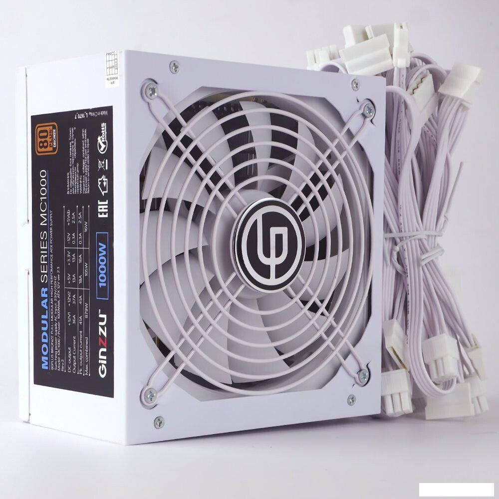 Блок питания Ginzzu MC1000 (белый)