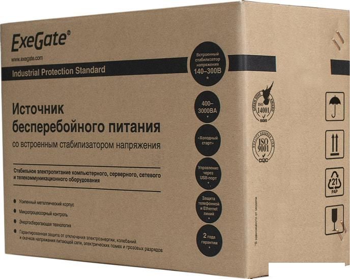 Источник бесперебойного питания ExeGate SpecialPro UNB-1000.LED.AVR.C13.RJ.USB