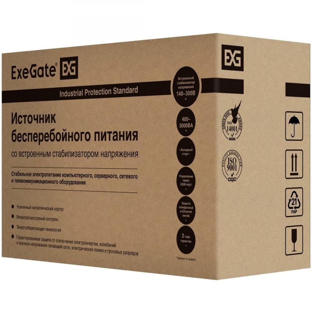 Источник бесперебойного питания ExeGate SpecialPro Smart LLB-2000.LCD.AVR.EURO.RJ.USB