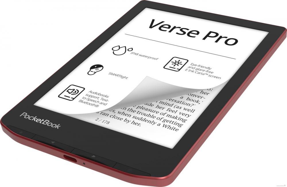 Электронная книга PocketBook A4 634 Verse Pro (страстно-красный)