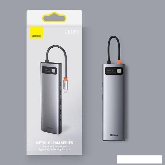 Док-станция Baseus Metal Gleam Series 11-in-1 Multifunctional HUB Type-C Hub Docking Station CAHUB-CT0G