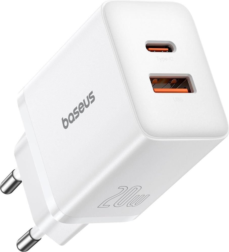 Сетевое зарядное Baseus Cube Fast Charger C+U 20W P10111403213-00 (белый)