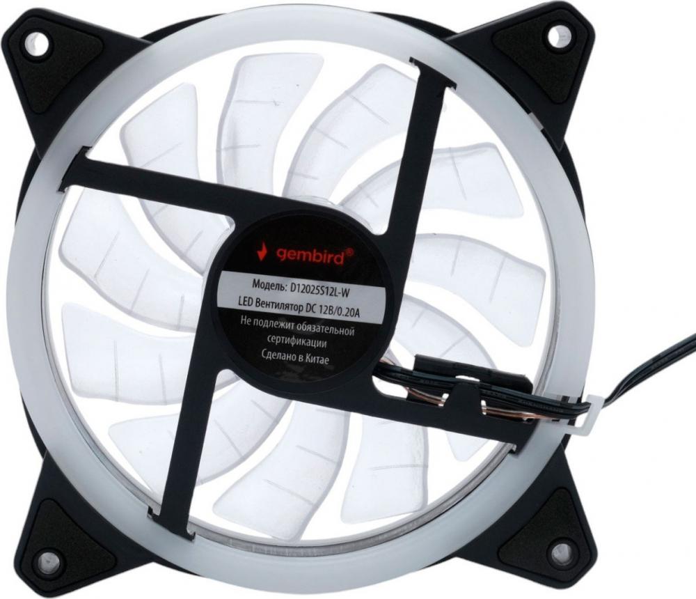 Вентилятор для корпуса Gembird D12025S12L-W