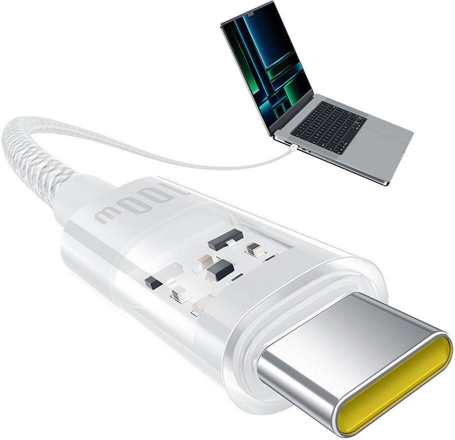 Кабель Baseus Gem Fast-Charging Data Cable 100W USB Type-C - USB Type-C (2 м, белый)