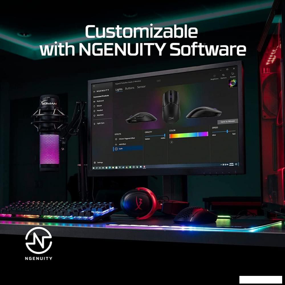 Игровая мышь HyperX Pulsefire Haste 2 Wireless (черный)