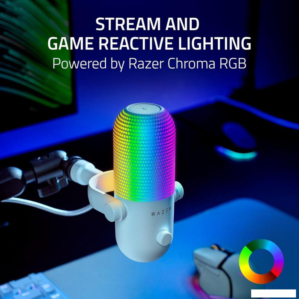 Проводной микрофон Razer Seiren V3 Chroma Mercury White