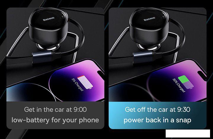 Автомобильное зарядное Baseus Enjoyment Pro 2-in-1 Car Charger C+L 60W C00057802111-00