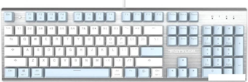 Клавиатура A4Tech Fstyler FS100 Neon (серебристый/голубой)