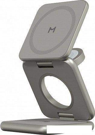 Беспроводное зарядное Magssory Fold Pro 3 в 1 WCH063 (титановый)