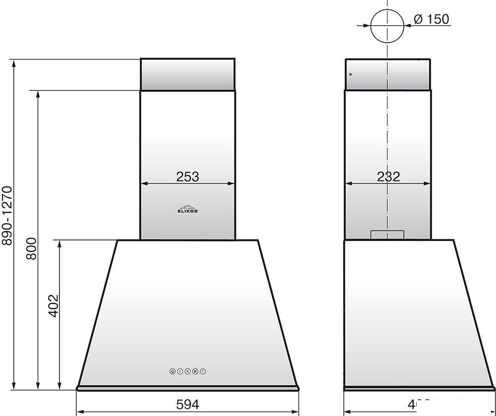 Вытяжки Elikor Гамма 60П-650-Э3Д (крем/бронза) (943909)