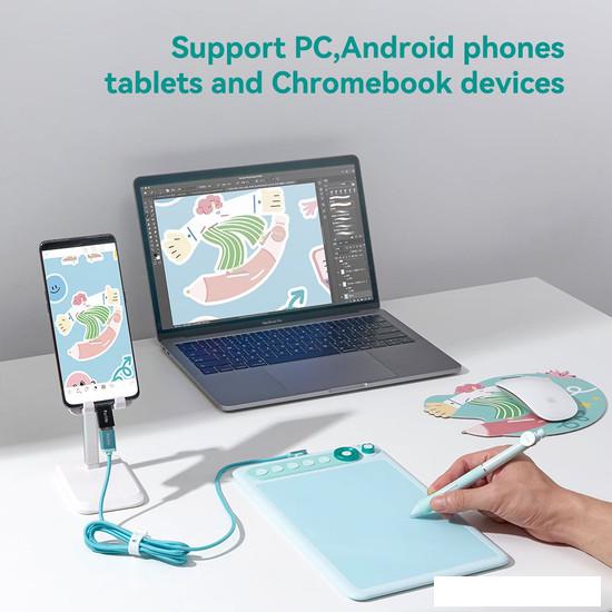 Графический планшет Parblo Intangbo X7 (розовый)