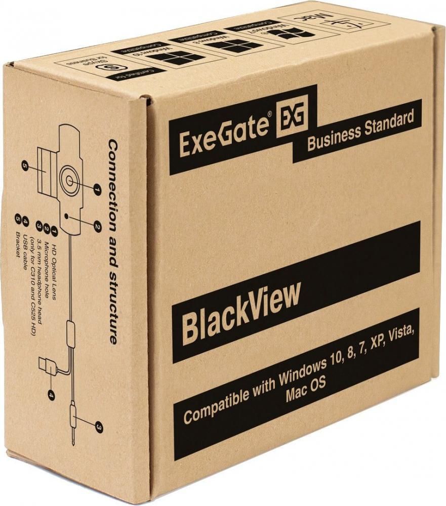 Веб-камеры ExeGate BlackView C525 HD Tripod EX287386RUS