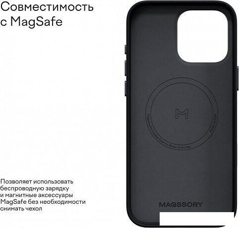 Чехол для телефона Magssory Eco Leather Case Midnight для iPhone 16 Pro Max CLT029m