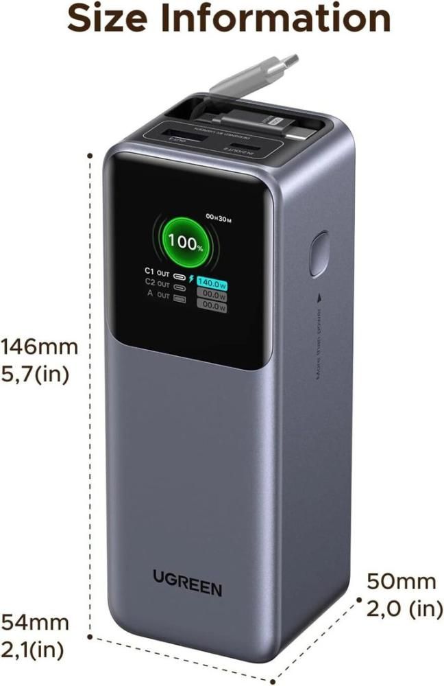 Внешний аккумулятор Ugreen PB726 95670B 20000mAh (серый)