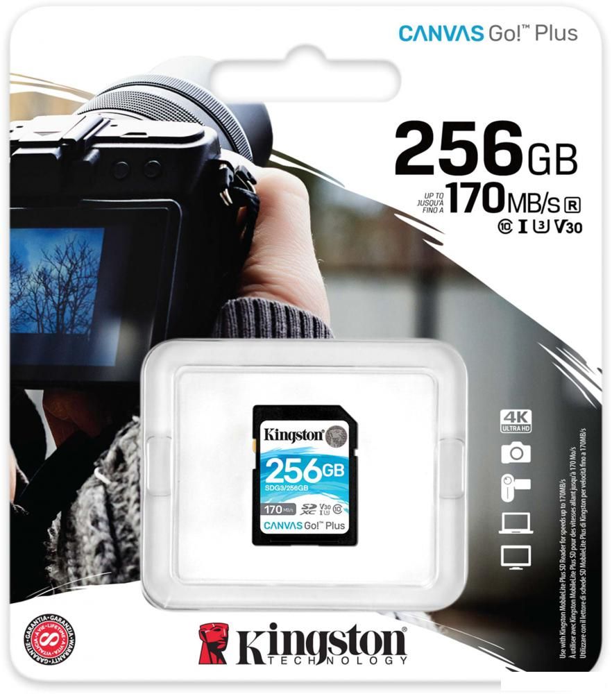 Карта памяти Kingston Canvas Go! Plus SDXC 256GB