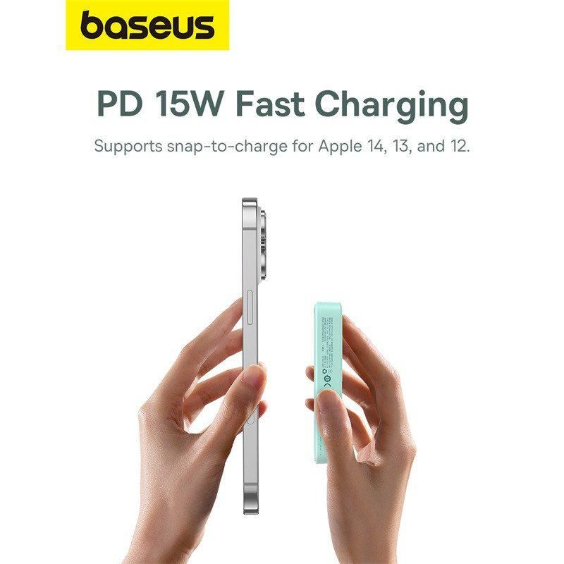 Внешний аккумулятор Baseus MagPro Magnetic Bracket Wireless Fast-Charging Power Bank 20W 5000mAh (мятный)