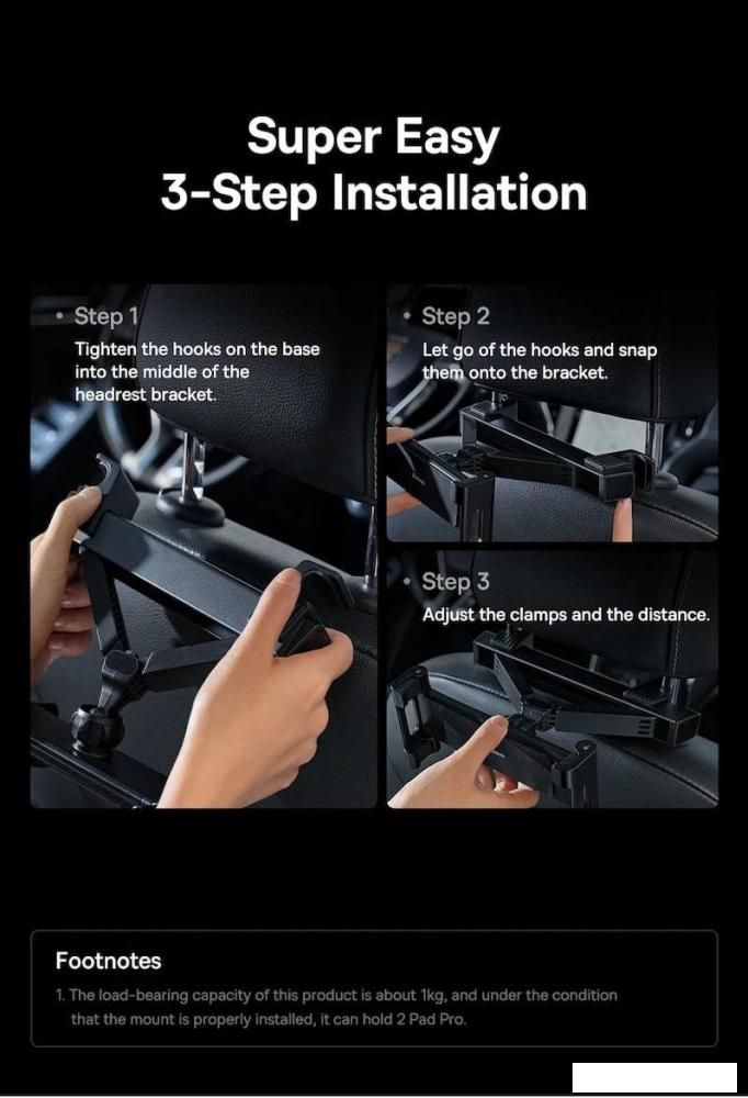 Держатель для планшета Baseus JoyRide Pro Backseat Car Mount SUTQ000001 (черный)