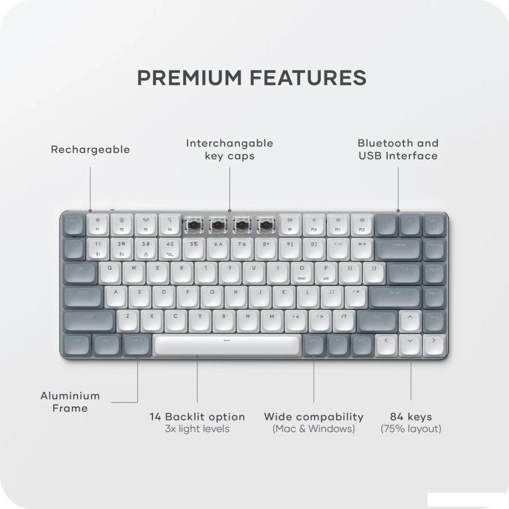 Клавиатура Satechi SM1 Slim (светло-серый)