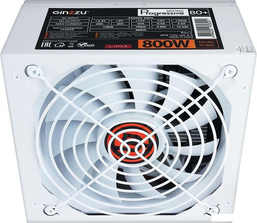 Блок питания Ginzzu PC800 (белый)