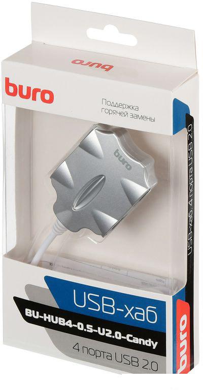 USB-хаб  Buro BU-HUB4-0.5-U2.0-Candy
