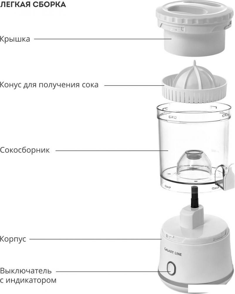 Соковыжималка Galaxy Line GL0855 (белый)