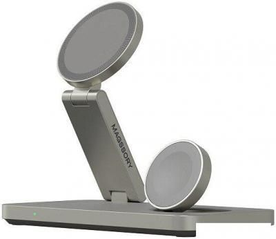 Беспроводное зарядное Magssory Yoga 3 в 1 Charging Station для Apple Qi2 WCH016t (титан)
