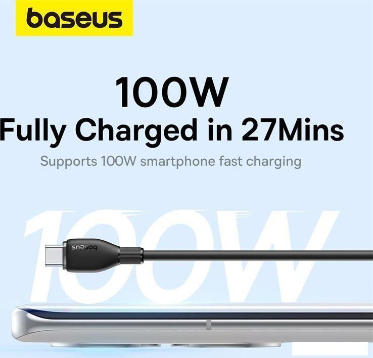 Кабели, адаптеры, разветвители Baseus Pudding Series USB Type-A - USB Type-C (1.2 м, черный)