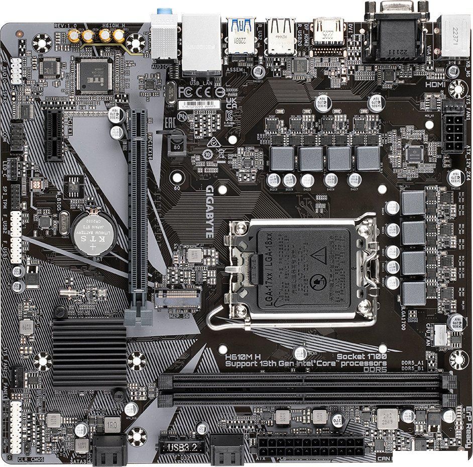 Материнская плата Gigabyte H610M H (rev. 1.0)