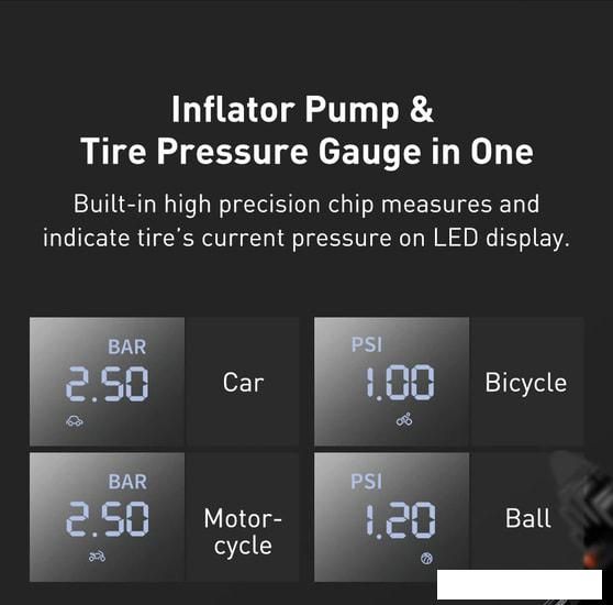Автомобильный компрессор Baseus Super Mini Inflator Pump CRCQ000001