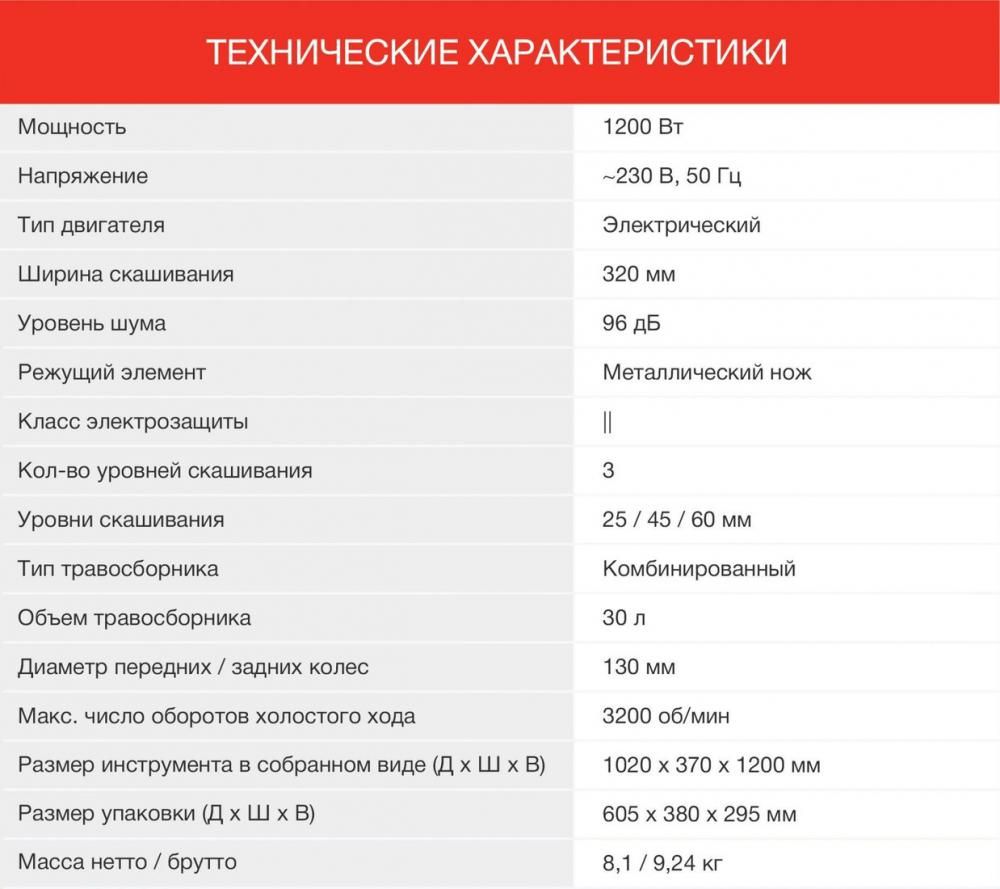 Газонокосилка StarWind ELM-1200
