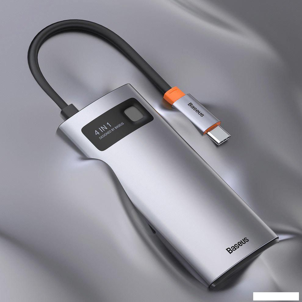 Док-станция Baseus Metal Gleam Series 4 in 1 Multifunctional Type-C CAHUB-CY0G