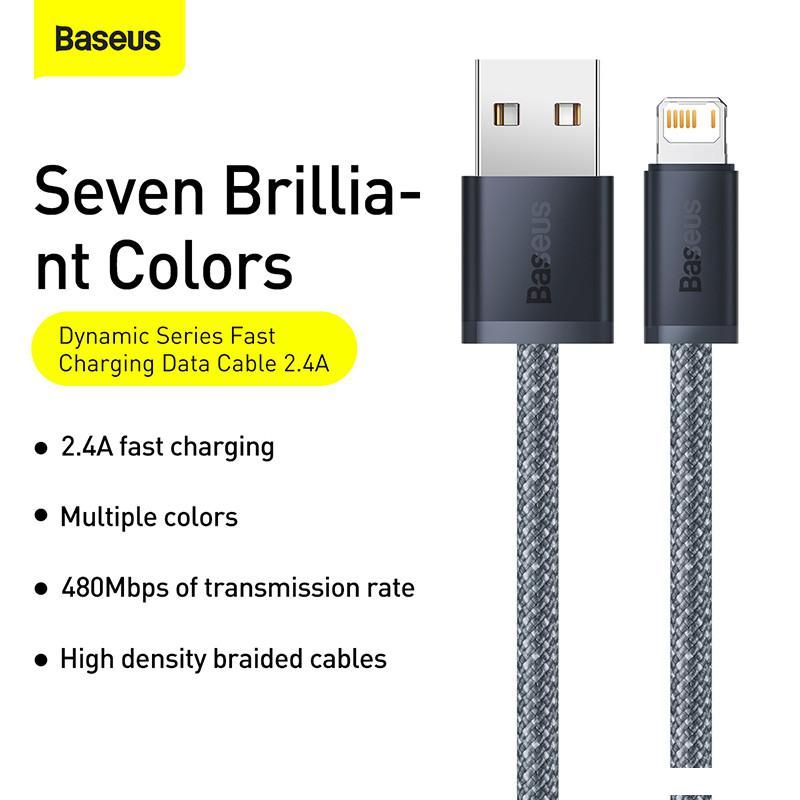 Кабель Baseus Dynamic Series USB Type-A - Lightning (1 м, серый)