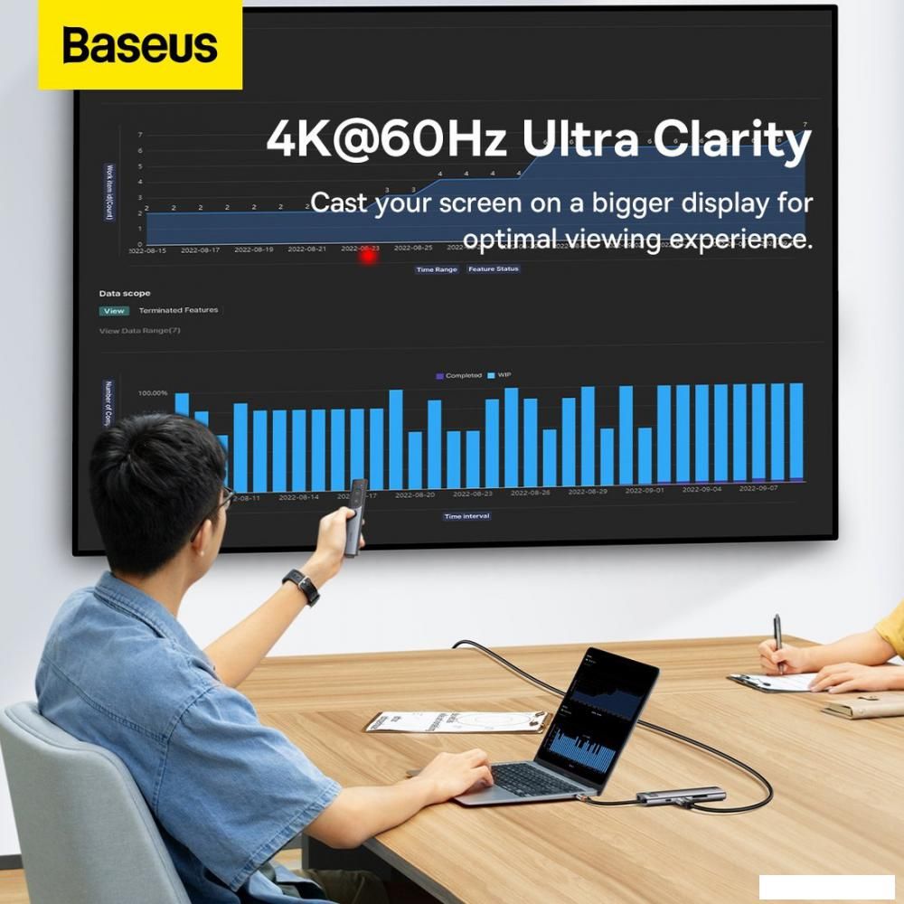 USB-хаб  Baseus Metal Gleam Series 4-Port USB-A Hub WKWG070013