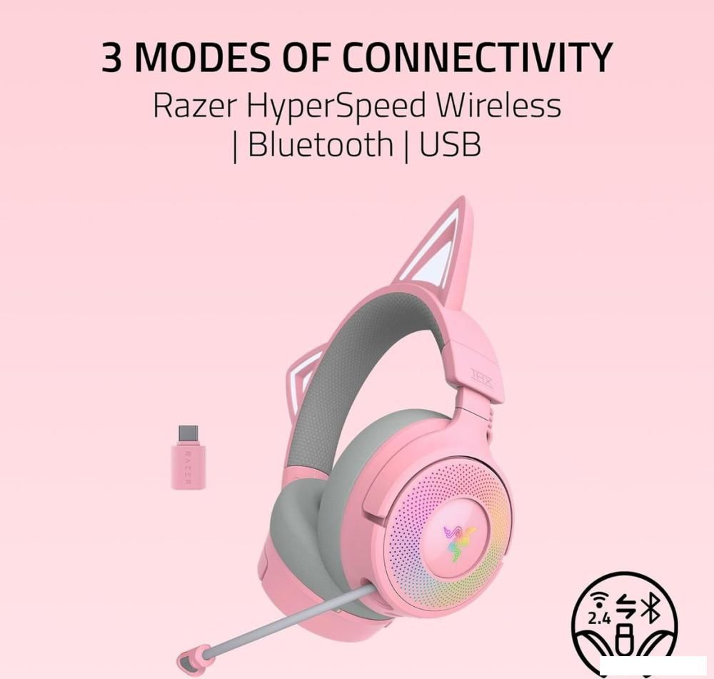Наушники Razer Kraken Kitty V3 Pro (розовый)