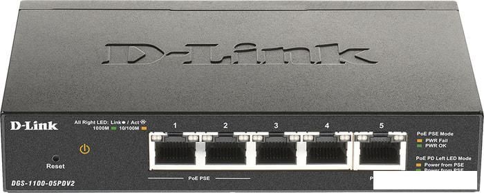 Управляемый коммутатор 2-го уровня D-Link DGS-1100-05PDV2/A1A
