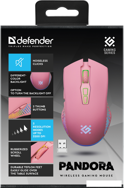Игровая мышь Defender Pandora GM-502 (розовый)