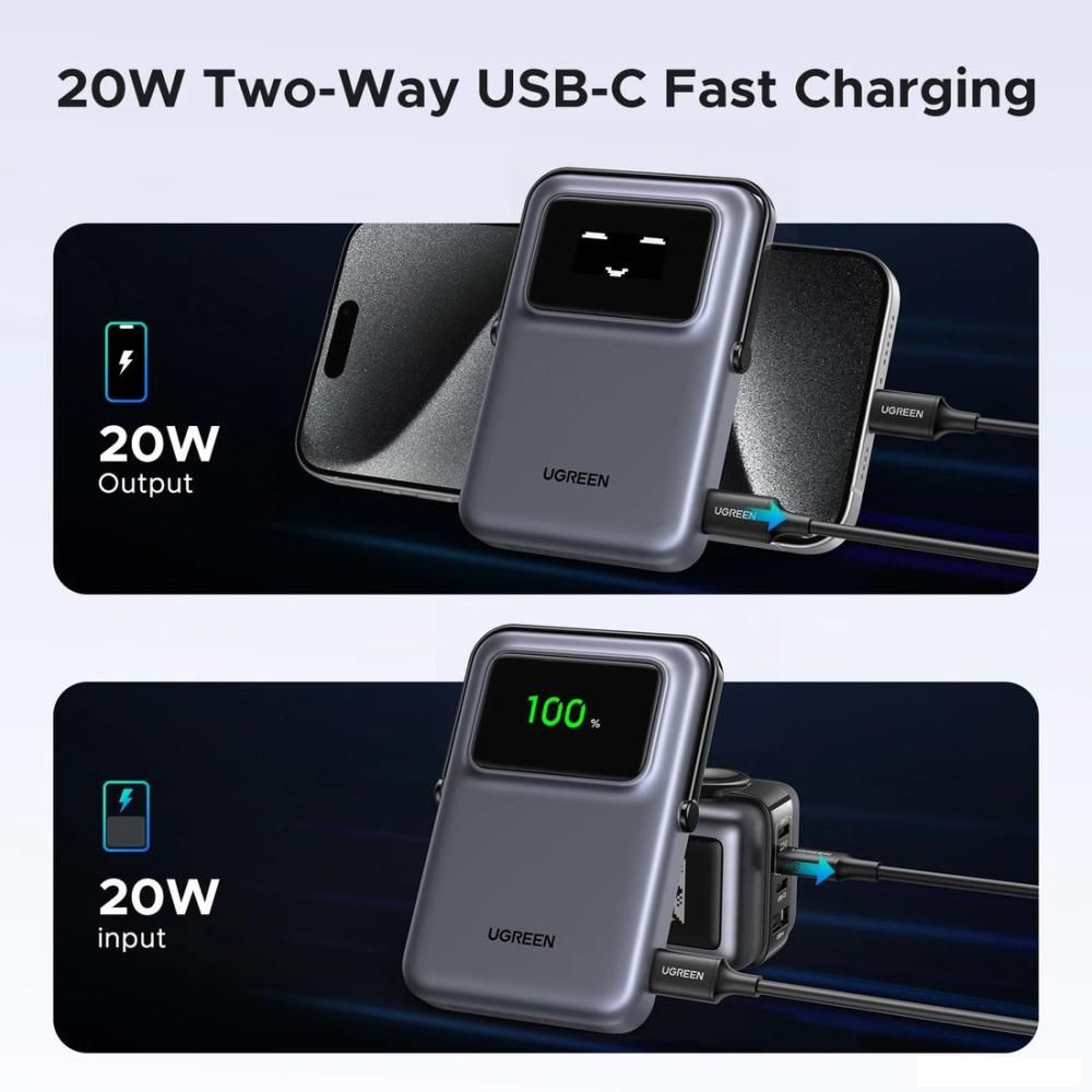 Внешний аккумулятор Ugreen PB572 10000mAh (серый)