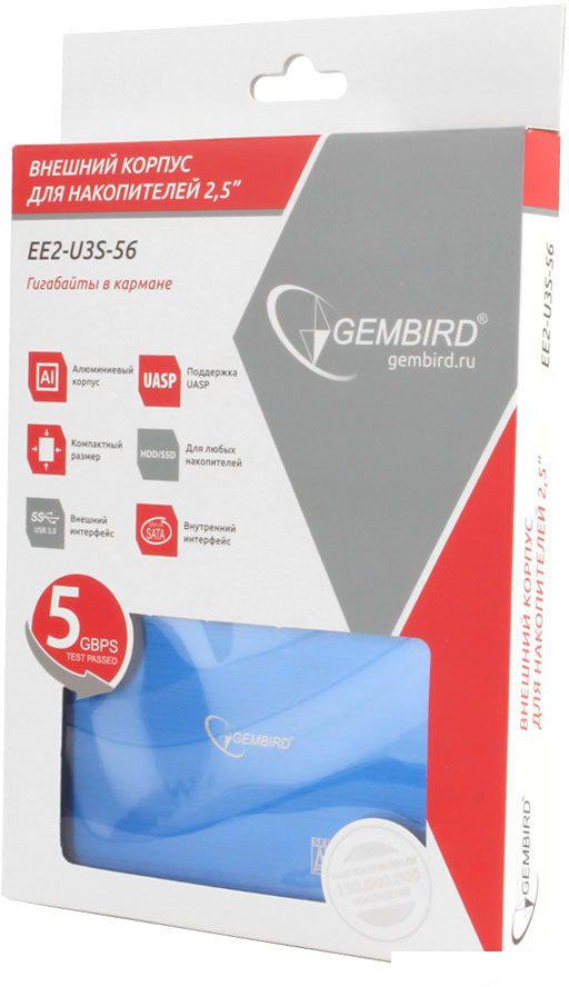 Бокс для накопителей 2.5" Gembird EE2-U3S-56