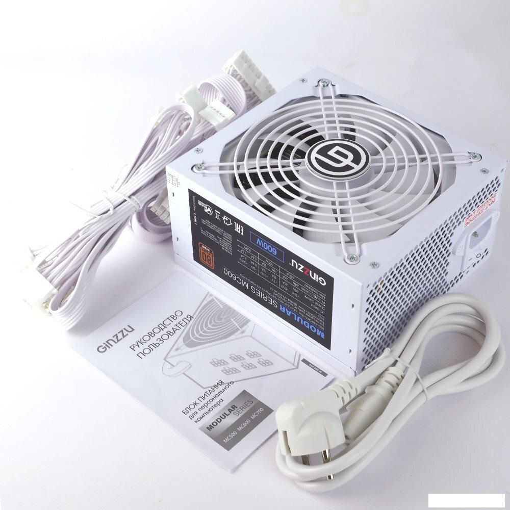 Блок питания Ginzzu MC600 (белый)