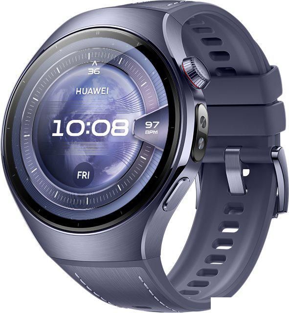 Умные часы Huawei Watch 5 46 мм (фиолетовый, с фиолетовым силиконовым ремешком, международная версия)