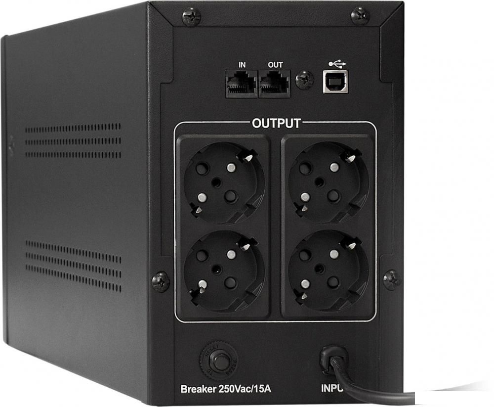 Источник бесперебойного питания ExeGate UNB-1000.LED.AVR.EURO.RJ.USB EP212518RUS