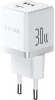 Сетевое зарядное Baseus Palm Fast Charger C+U 30W EU P1011160A213-00 (белый)