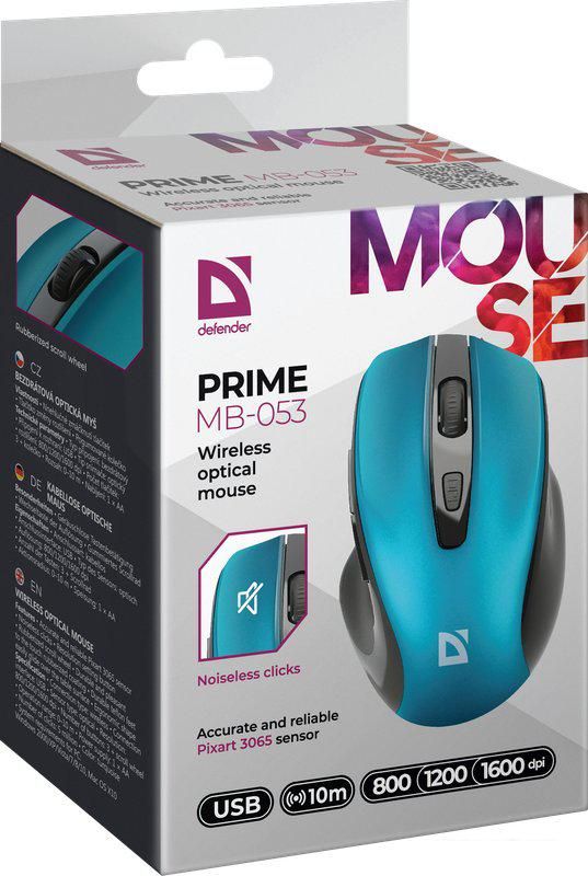 Мышь Defender Prime MB-053 (бирюзовый)