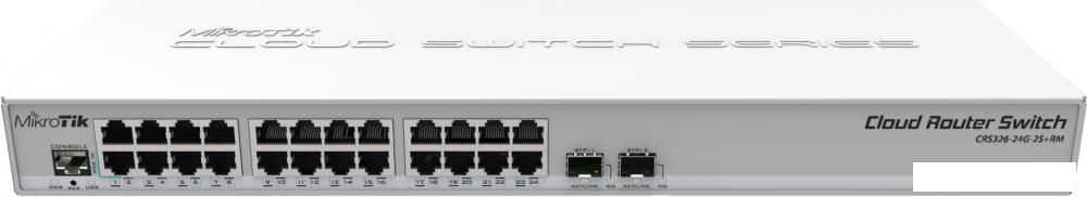 Управляемый коммутатор 3-го уровня Mikrotik CRS326-24G-2S+RM