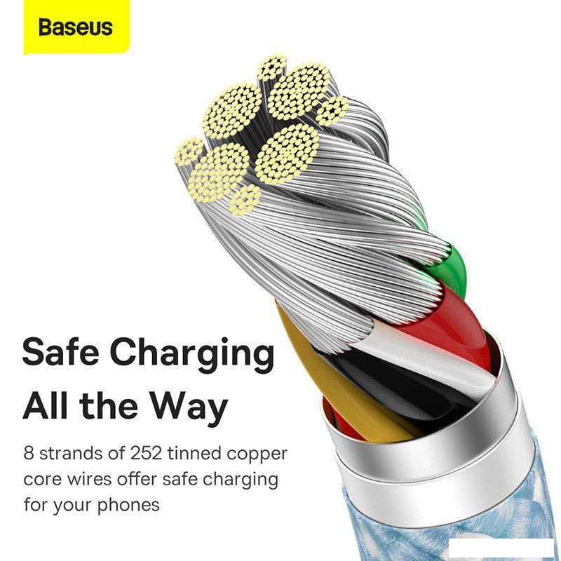 Кабель Baseus Dynamic Series USB Type-A - USB Type-C (1 м, голубой)