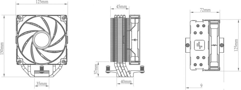 Кулер для процессора DeepCool AG400 BK ARGB R-AG400-BKANMC-G-2