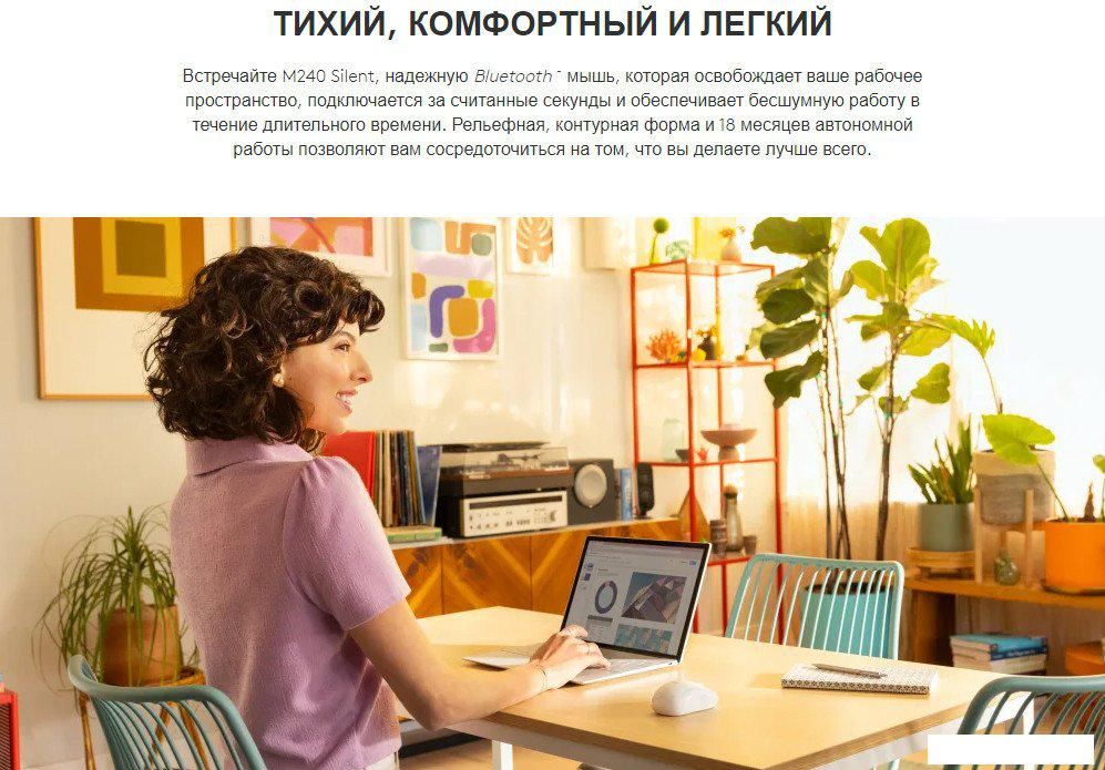Мышь Logitech M240 (графит)