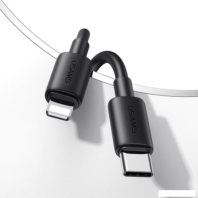 Кабель Usams SJ712 USB Type-C - Lightning (1 м, черный)