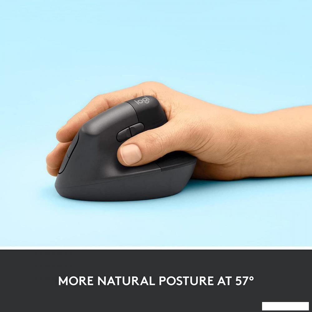 Вертикальная мышь Logitech Lift (графит)