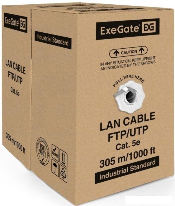 Кабель ExeGate FUTP4-C5e-CU-S24-IN-PVC-GY-305 FTP